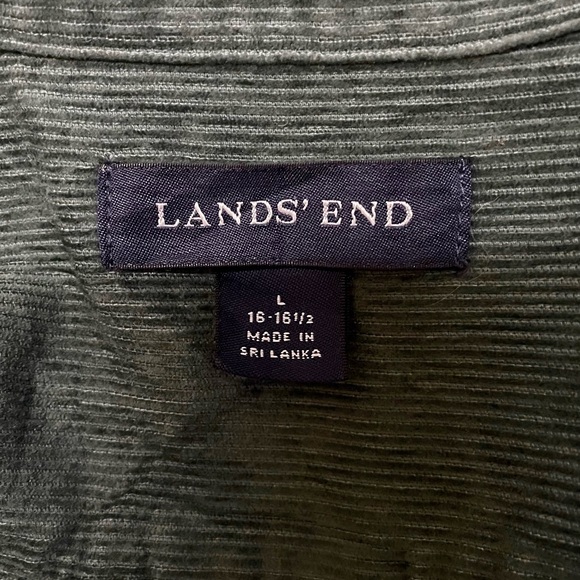 LAND’S END AUTHENTIC DARK GREEN CORDUROY CASUAL SHIRT FOR MEN’S & WOMEN’S - Picture 7 of 7